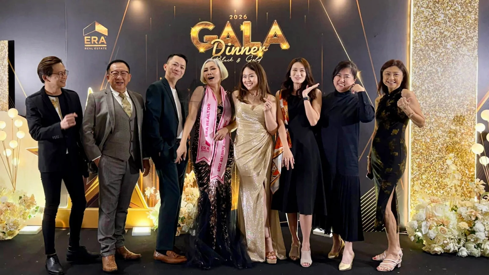 Eve Ang with the ERA team at the ERA 2026 Gala Dinner in Johor Bahru